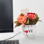 Lonec Bali z ročno poslikavo Ljubezen - 13 cm